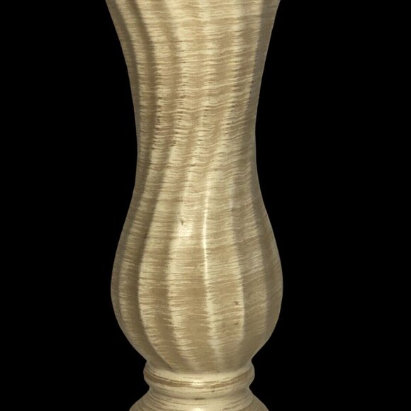 Vintage 2003 Haeger pottery #629-78 cream tan swirl footed 8.5 inch vase - Picture 2 of 6